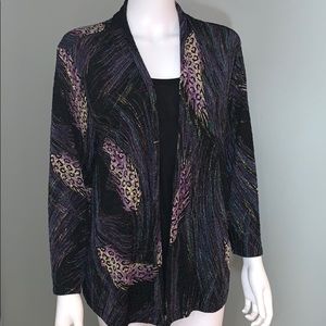 JM Collection Womans Black Tank/Cardigan SZ.PXL